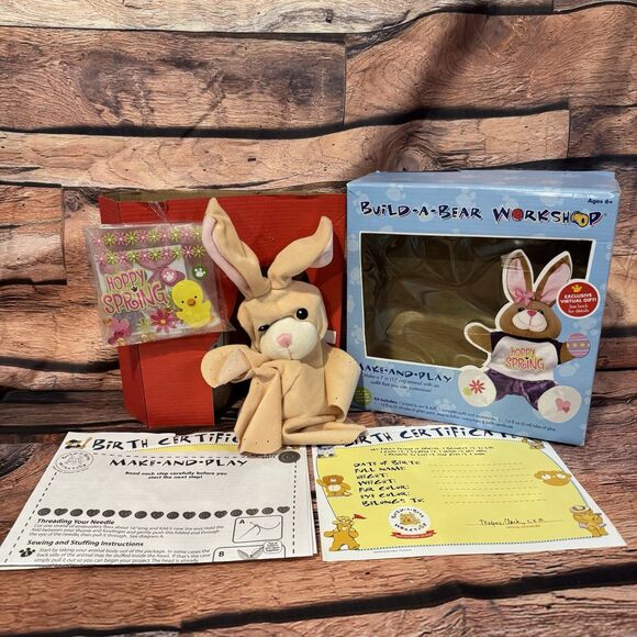 Build-A-Bear Hoppy Spring Mocha Bunny Make & Play Kit #63515 Plush NO CLOTHES - Picture 1 of 7